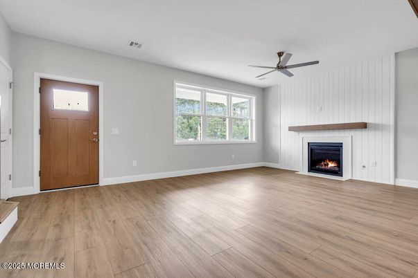 Empty room, Fireplace, Interior, Wood Texture Flooring