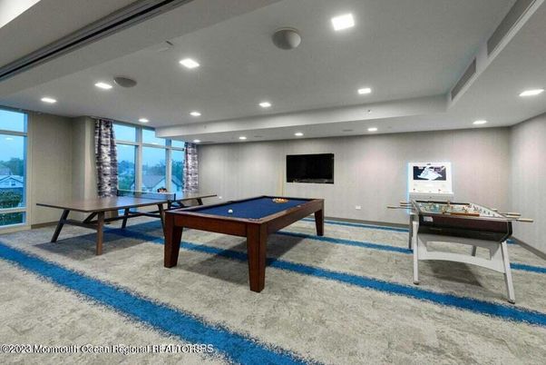 Billiard Table, Game Room, Interior, Recessed Lighting