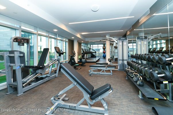 Fitness Equipment, Gym, Interior, Recessed Lighting