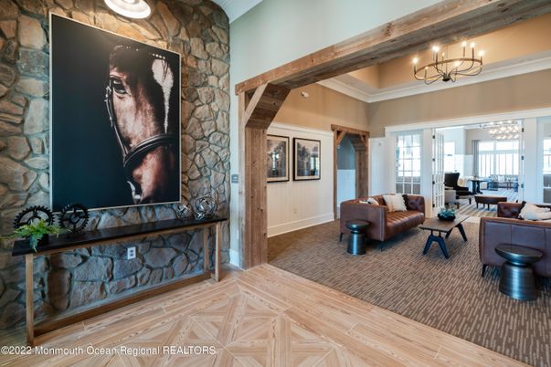 Chandelier, Interior, Living room, Stone Walls, Wooden Beams, Wood Texture Flooring