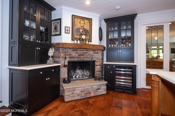 Fireplace, Interior, Recessed Lighting, Wood Texture Flooring