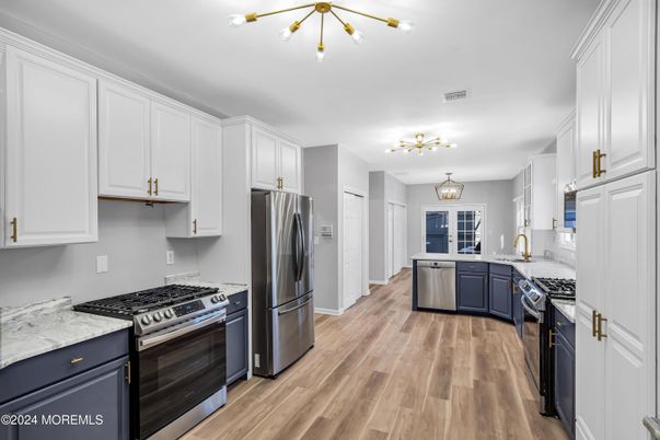 Interior, Kitchen, Stainless Steel Appliances, Wood Texture Flooring