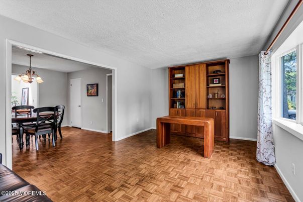 Chandelier, Dining room, Interior, Wood Texture Flooring