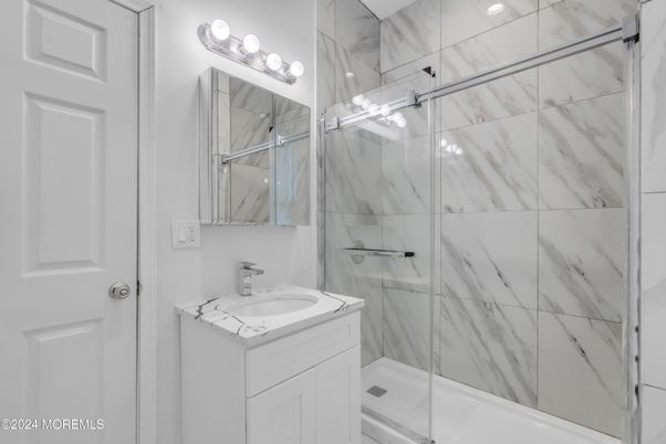 Bathroom, Glass Shower, Interior, Marble Walls