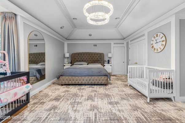 Bedroom, Chandelier, Interior
