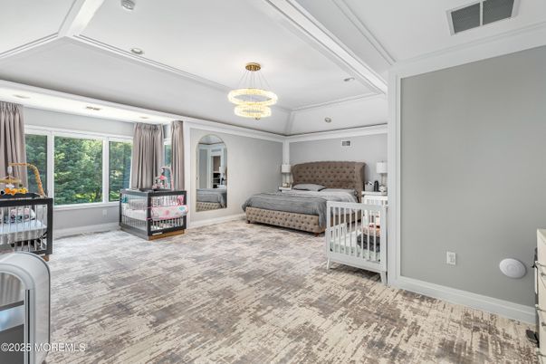 Bedroom, Chandelier, Interior