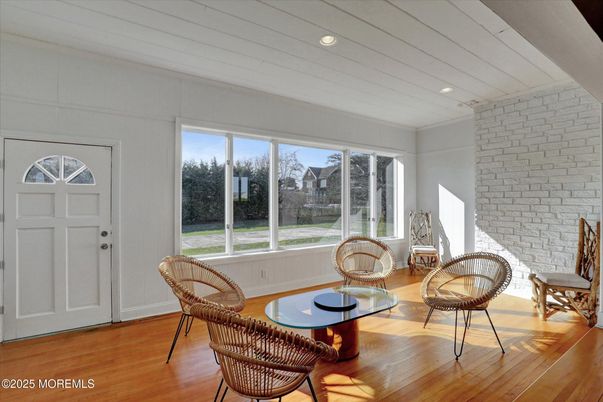 Interior, Recessed Lighting, Stone Walls, Wood Texture Flooring