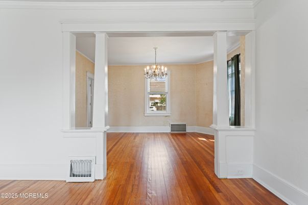 Chandelier, Empty room, Interior, Wood Texture Flooring