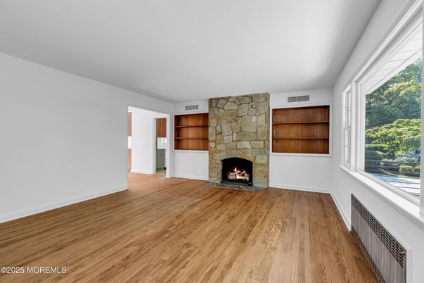 Empty room, Fireplace, Interior, Wood Texture Flooring