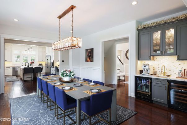 Dining room, Interior, Kitchen, Living room, Pendant Lights, Recessed Lighting, Wood Texture Flooring