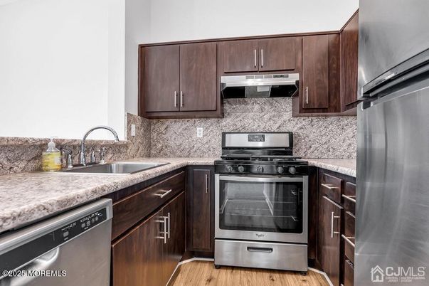 Interior, Kitchen, Stainless Steel Appliances, Wood Texture Flooring