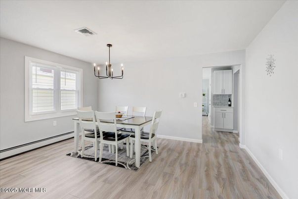 Chandelier, Dining room, Interior, Pendant Lights, Wood Texture Flooring