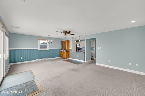 Chandelier, Empty room, Interior, Kitchen, Recessed Lighting