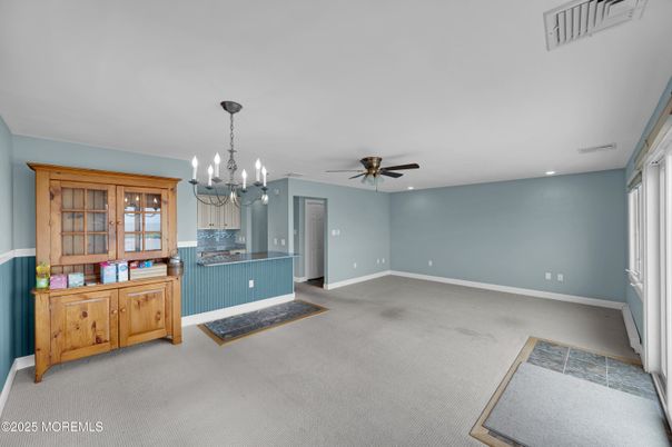 Chandelier, Empty room, Interior, Kitchen, Recessed Lighting