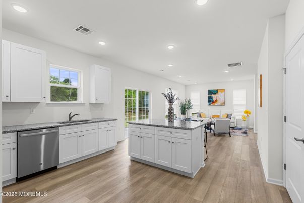 Dining room, Interior, Kitchen, Recessed Lighting, Wood Texture Flooring