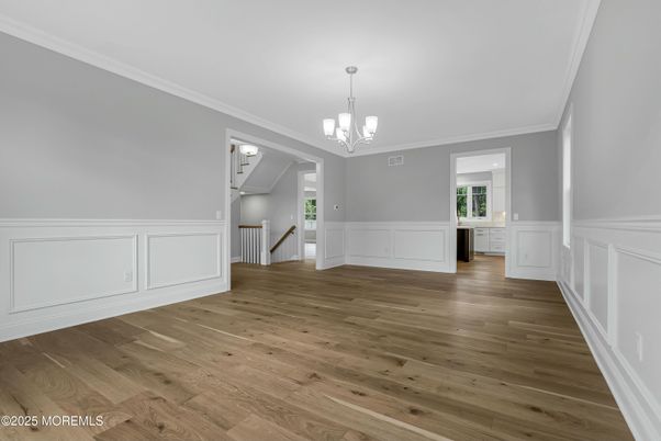 Chandelier, Empty room, Interior, Wood Texture Flooring