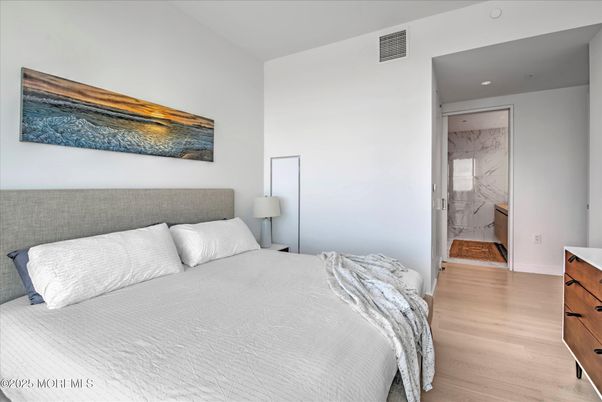 Bathroom, Bedroom, Interior, Marble Walls, Recessed Lighting, Wood Texture Flooring
