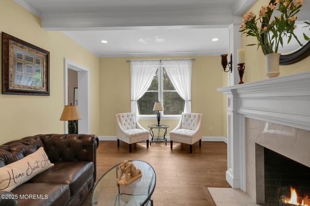 Fireplace, Interior, Recessed Lighting, Wood Texture Flooring