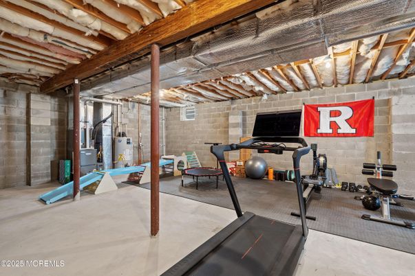 Fitness Equipment, Interior, Stone Walls, Wooden Beams