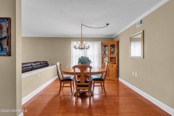Chandelier, Dining room, Interior, Wood Texture Flooring