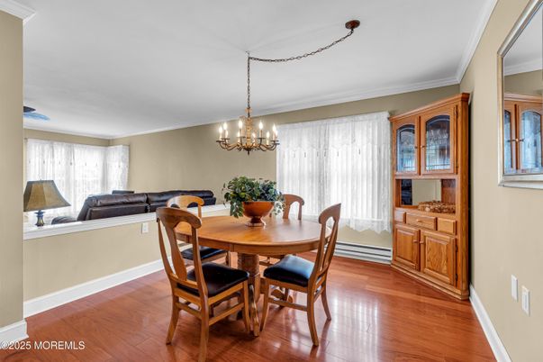 Chandelier, Dining room, Interior, Wood Texture Flooring