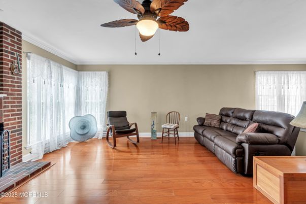 Interior, Living room, Stone Walls, Wood Texture Flooring