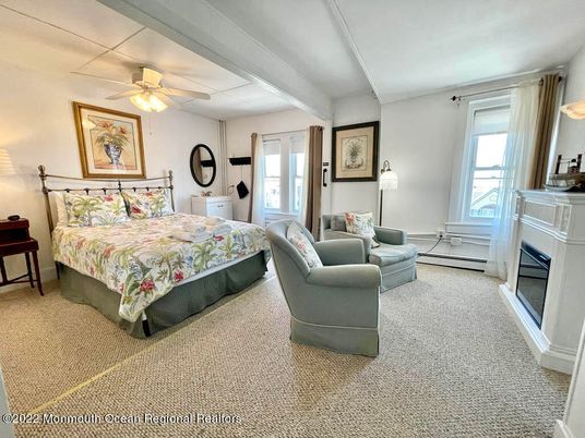 Bedroom, Fireplace, Interior