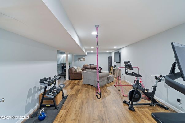 Fitness Equipment, Interior, Recessed Lighting, Wood Texture Flooring