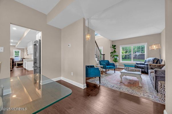 Interior, Kitchen, Living room, Pendant Lights, Recessed Lighting, Stainless Steel Appliances, Wood Texture Flooring