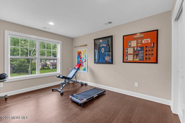 Fitness Equipment, Interior, Recessed Lighting, Wood Texture Flooring