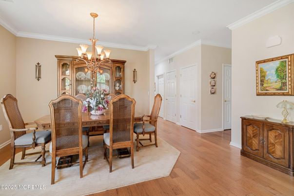 Chandelier, Dining room, Interior, Wood Texture Flooring