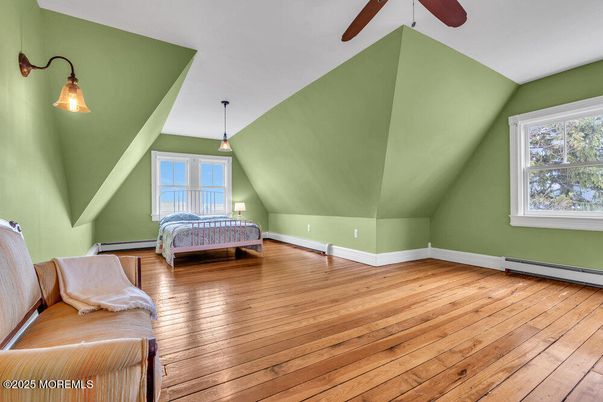 Bedroom, Interior, Pendant Lights, Wood Texture Flooring