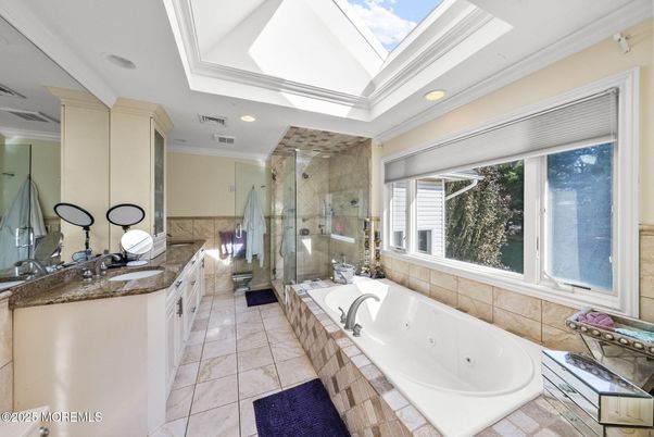 Bathroom, Dual Sink Vanities, Glass Ceilings, Glass Shower, Interior, Recessed Lighting