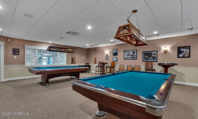 Billiard Table, Game Room, Interior, Pendant Lights, Recessed Lighting