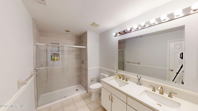 Bathroom, Dual Sink Vanities, Glass Shower, Interior