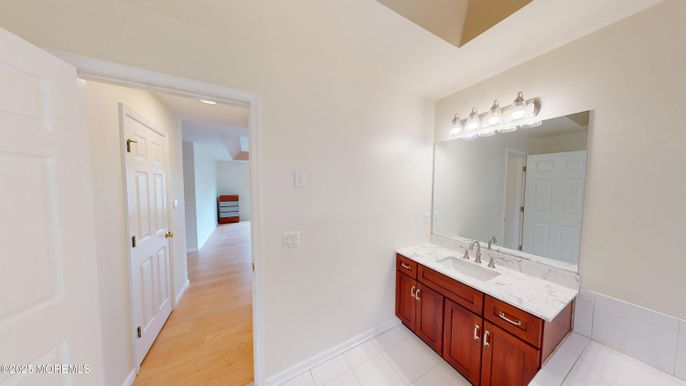 Bathroom, Dual Sink Vanities, Interior, Wood Texture Flooring