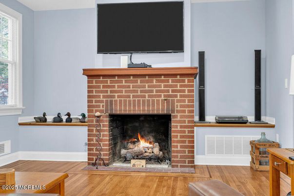 Fireplace, Interior, Wood Texture Flooring