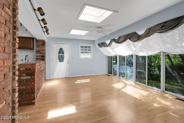 Empty room, Interior, Stone Walls, Wood Texture Flooring