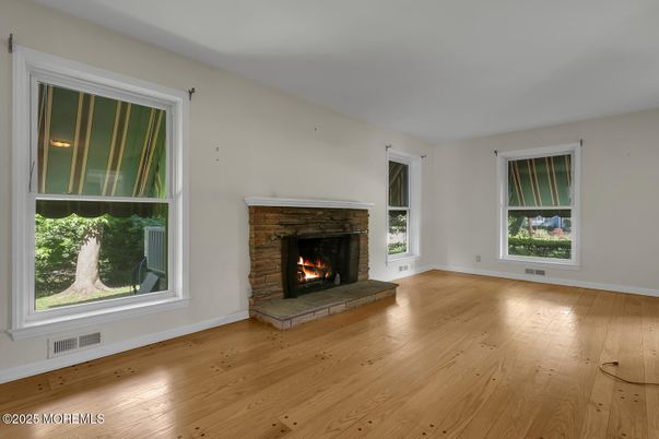 Empty room, Fireplace, Interior, Wood Texture Flooring
