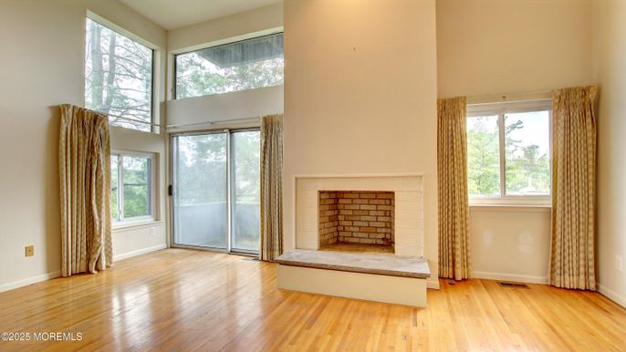 Empty room, Fireplace, Interior, Wood Texture Flooring
