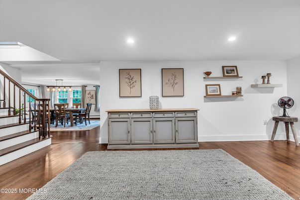 Chandelier, Dining room, Interior, Pendant Lights, Recessed Lighting, Wood Texture Flooring