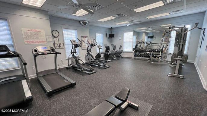 Fitness Equipment, Gym, Interior, Recessed Lighting