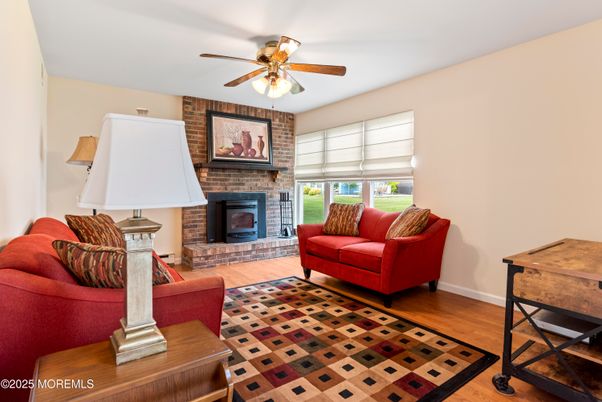 Fireplace, Interior, Living room, Stone Walls, Wood Texture Flooring