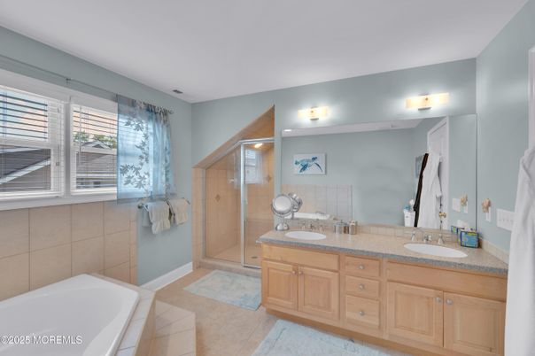 Bathroom, Dual Sink Vanities, Glass Shower, Interior