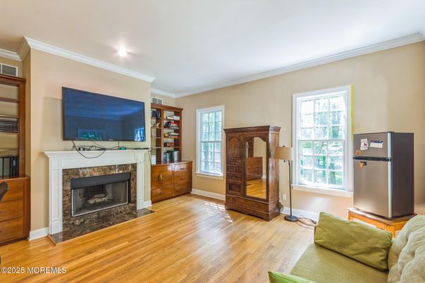 Fireplace, Interior, Recessed Lighting, Wood Texture Flooring
