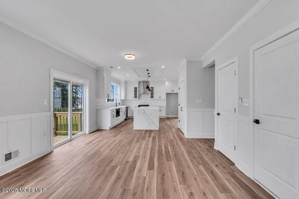 Interior, Kitchen, Recessed Lighting, Wood Texture Flooring