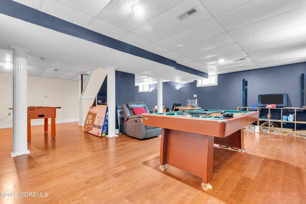 Game Room, Interior, Recessed Lighting, Wood Texture Flooring