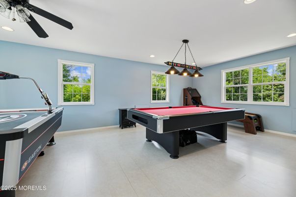 Billiard Table, Game Room, Interior, Pendant Lights, Recessed Lighting