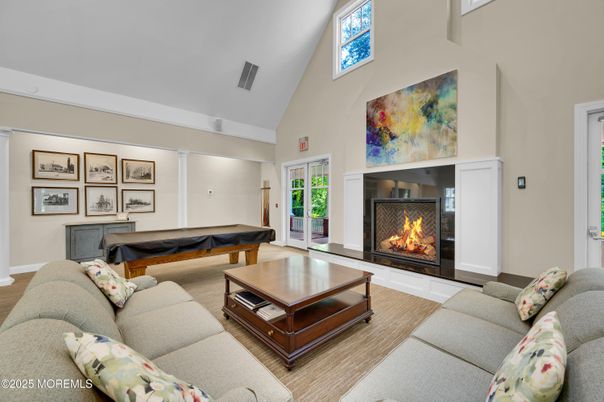 Billiard Table, Fireplace, Game Room, Interior, Living room