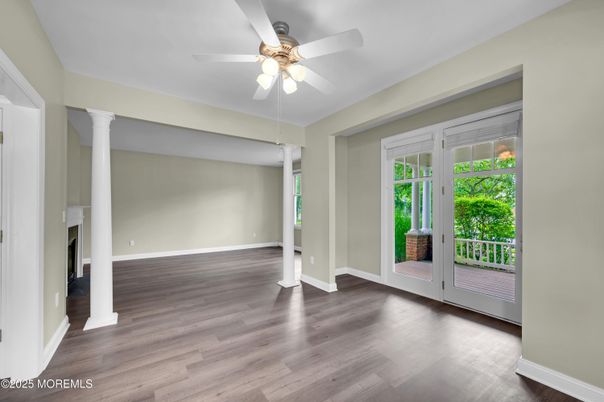 Empty room, Fireplace, Interior, Wood Texture Flooring